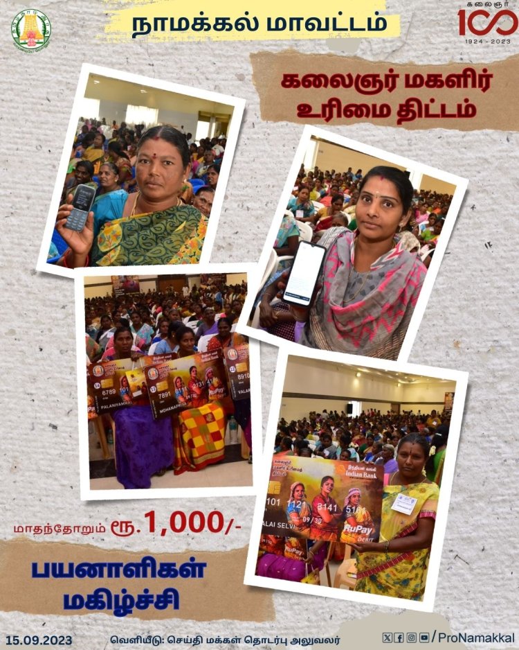 மாதந்தோறும் ரூ.1000 “மகளிர் உரிமைத் தொகைத் திட்டம்”